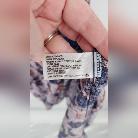 Knox Rose Womens Midi Dress Size M Blue Floral Square Neck Tiered Boho Bloomcore - Picture 7 of 8